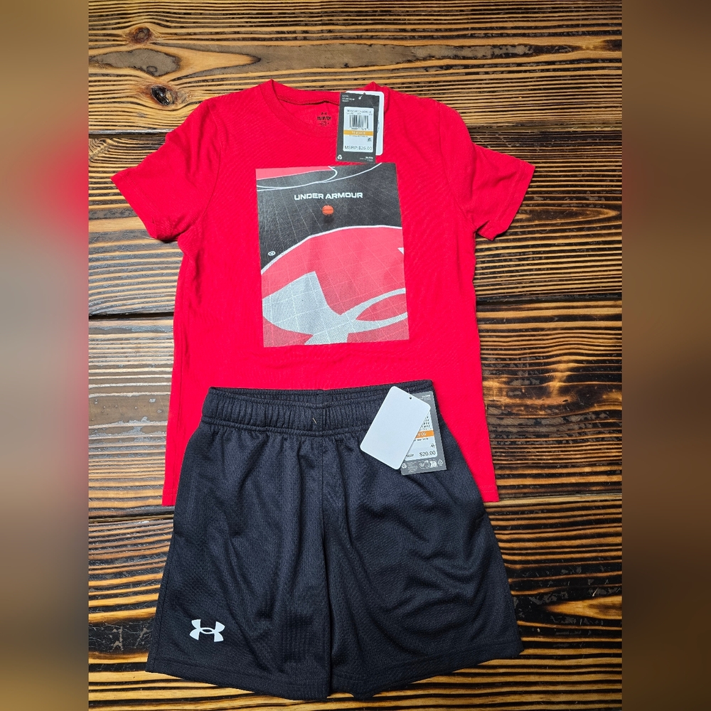Under Armour Red and Black Kids Matching Set